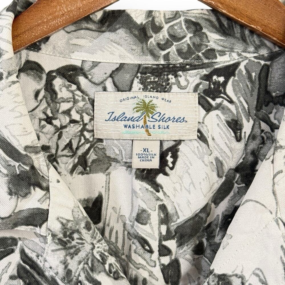 Island Shores Washable 100% Silk Shirt Mens XL Short Sleeve Beach Hawaiian - Picture 2 of 8